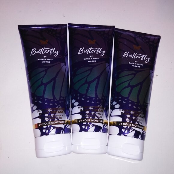 Set of 3 Bath and Body Works Cream Lotion Butterfly Ultimate Hydration Shea Butt